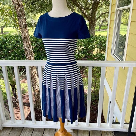 Band of Outsiders Striped Colorblock Dress - Picture 1 of 5